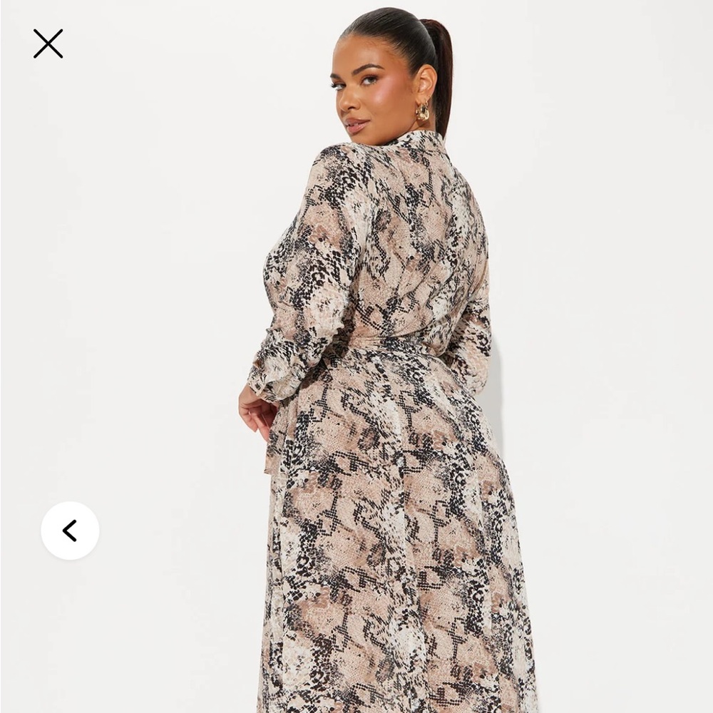 Fashion Nova Snake Print Maxi Dress